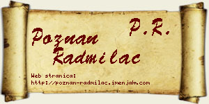 Poznan Radmilac vizit kartica